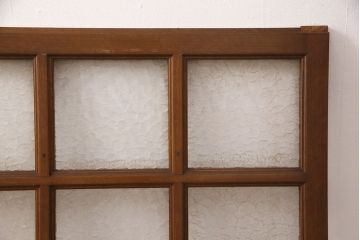 アンティーク建具　昭和レトロな木製窓2枚セット(ガラス戸、引き戸、建具)(R-051583)