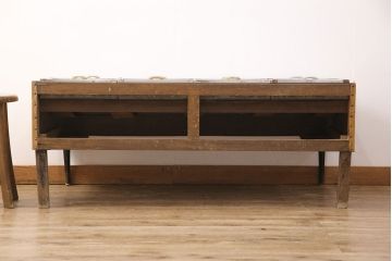 昭和レトロ　駄菓子屋さんの昔懐かしいガラスケース(陳列台、飾り台、ブリキガラスケース)(R-051585)