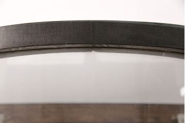 和製アンティーク　人気の縦型!すっきりとした佇まいのR型(曲面)ガラスケース(飾り棚、陳列棚)(R-051588)