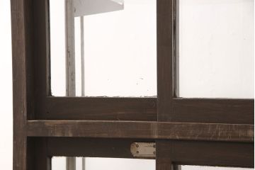 和製アンティーク　人気の縦型!すっきりとした佇まいのR型(曲面)ガラスケース(飾り棚、陳列棚)(R-051588)