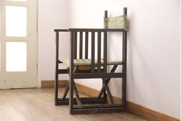 アンティーク家具　和モダン　日本楽器・山葉(ヤマハ)文化椅子　折り畳み式チェア(椅子、折りたたみ式チェア)(R-051589)