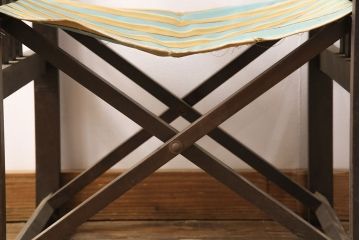 アンティーク家具　和モダン　日本楽器・山葉(ヤマハ)文化椅子　折り畳み式チェア(椅子、折りたたみ式チェア)(R-051589)