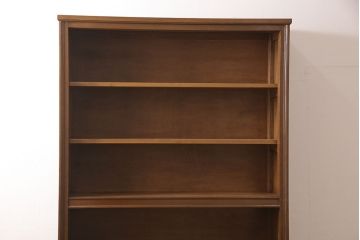 アンティーク家具　ナラ材　古い洋館で使われていた上品な雰囲気あふれる収納棚(食器棚、本箱、ブックケース、店舗什器、陳列棚)(R-051600)