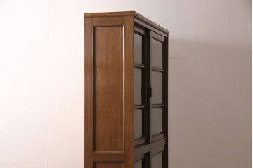 アンティーク家具　ナラ材　古い洋館で使われていた上品な雰囲気あふれる収納棚(食器棚、本箱、ブックケース、店舗什器、陳列棚)(R-051600)
