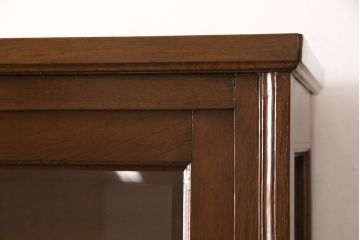 アンティーク家具　ナラ材　古い洋館で使われていた上品な雰囲気あふれる収納棚(食器棚、本箱、ブックケース、店舗什器、陳列棚)(R-051600)