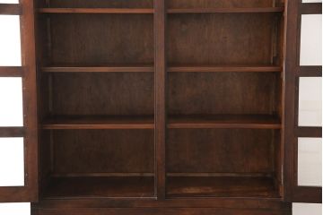 中古　美品　松本民芸家具　特注品　落ち着きのある大人空間にもってこい!上品な重ね食器棚(収納棚、戸棚、キャビネット、飾り棚、本箱)(定価約55万円)(R-051611)