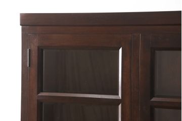 中古　美品　松本民芸家具　特注品　落ち着きのある大人空間にもってこい!上品な重ね食器棚(収納棚、戸棚、キャビネット、飾り棚、本箱)(定価約55万円)(R-051611)