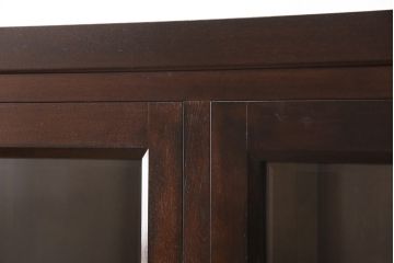中古　美品　松本民芸家具　特注品　落ち着きのある大人空間にもってこい!上品な重ね食器棚(収納棚、戸棚、キャビネット、飾り棚、本箱)(定価約55万円)(R-051611)
