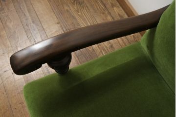 和製アンティーク　大正ロマン　古い洋館から出た、レトロなつくりがかわいらしい1人掛けソファ(一人掛けソファ、イス)(R-051614)