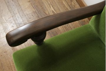 和製アンティーク　大正ロマン　古い洋館から出た、レトロなつくりがかわいらしい1人掛けソファ(一人掛けソファ、イス)(R-051615)
