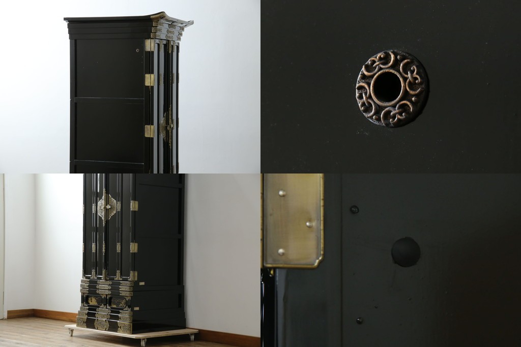 中古　未使用　展示品　70代　金仏壇「大空」　梨地塗り　落ち着きのある明るい佇まいが魅力の長岡仏壇　定価約120万円　(R-051622)