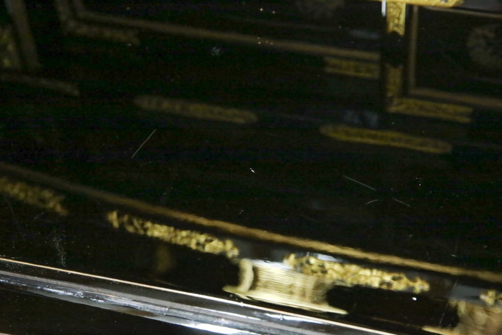 中古　未使用　展示品　70代　金仏壇「大空」　梨地塗り　落ち着きのある明るい佇まいが魅力の長岡仏壇　定価約120万円　(R-051622)