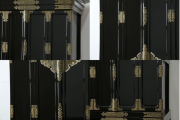 中古　未使用　展示品　70代　金仏壇「大空」　梨地塗り　落ち着きのある明るい佇まいが魅力の長岡仏壇　定価約120万円　(R-051622)