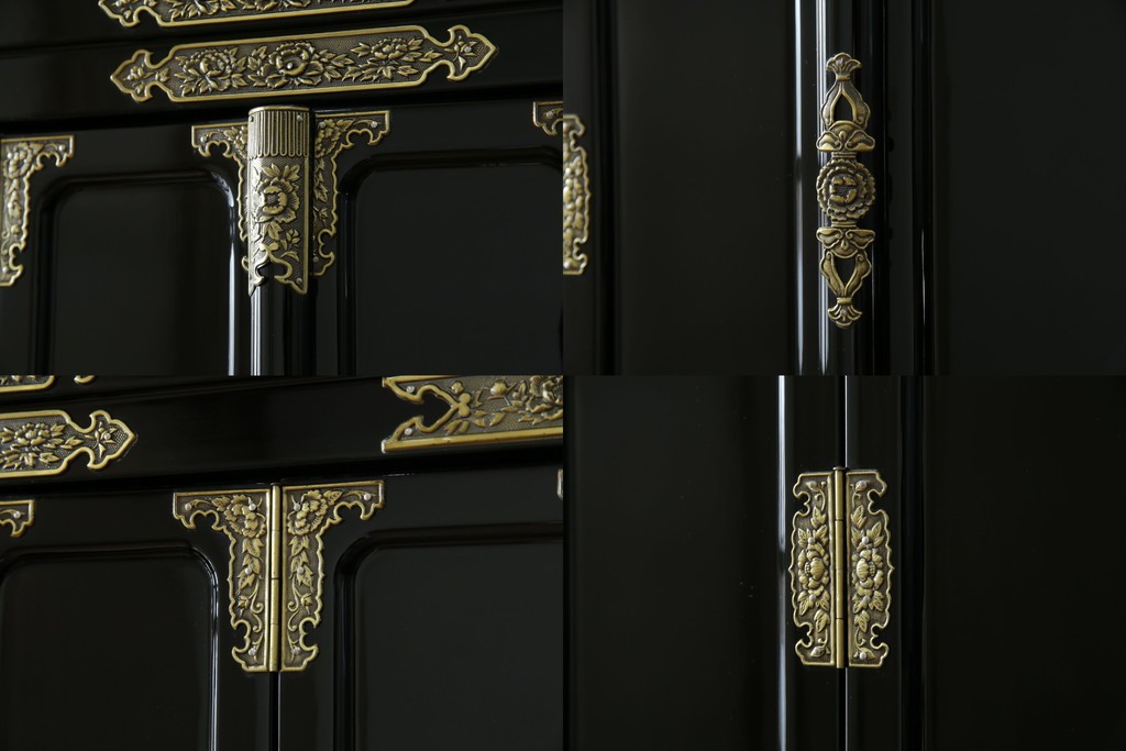 中古　未使用　展示品　70代　金仏壇「大空」　梨地塗り　落ち着きのある明るい佇まいが魅力の長岡仏壇　定価約120万円　(R-051622)