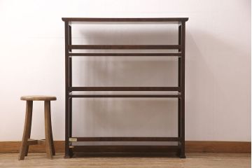 中古　北海道民芸家具　117型　飾り棚としてもおすすめ!和モダンな空間にぴったりの書棚(本棚、飾り棚、シェルフ)(R-051627)