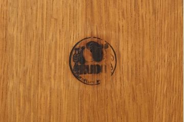 中古　RUDO　ナラ材　滑らかな木肌が魅力の折り畳みちゃぶ台(座卓、ローテーブル)(R-051637)