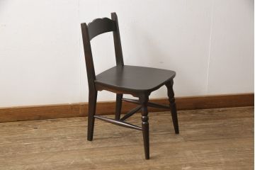 中古　北海道民芸家具　落ち着いた雰囲気の書斎作りにぴったりのライティングビューローと椅子のセット(簿記机、ワークデスク、チェア、在宅用、在宅ワーク)(R-051640)