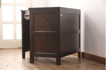 中古　北海道民芸家具　こだわりのお部屋づくりにおすすめなコーナーデスク(ワークデスク、机、在宅ワーク、在宅用)(R-051642)