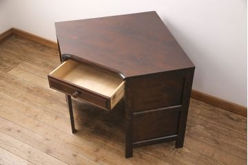 中古　北海道民芸家具　こだわりのお部屋づくりにおすすめなコーナーデスク(ワークデスク、机、在宅ワーク、在宅用)(R-051642)