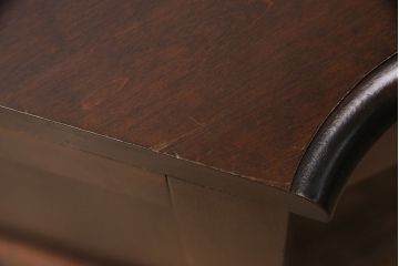 中古　北海道民芸家具　こだわりのお部屋づくりにおすすめなコーナーデスク(ワークデスク、机、在宅ワーク、在宅用)(R-051642)