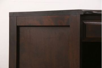 中古　北海道民芸家具　こだわりのお部屋づくりにおすすめなコーナーデスク(ワークデスク、机、在宅ワーク、在宅用)(R-051642)