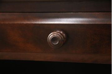 中古　北海道民芸家具　こだわりのお部屋づくりにおすすめなコーナーデスク(ワークデスク、机、在宅ワーク、在宅用)(R-051642)