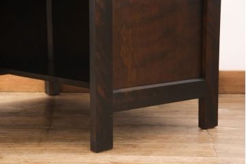 中古　北海道民芸家具　こだわりのお部屋づくりにおすすめなコーナーデスク(ワークデスク、机、在宅ワーク、在宅用)(R-051642)