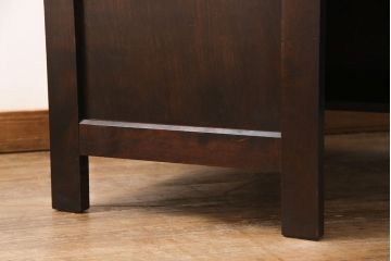 中古　北海道民芸家具　こだわりのお部屋づくりにおすすめなコーナーデスク(ワークデスク、机、在宅ワーク、在宅用)(R-051642)