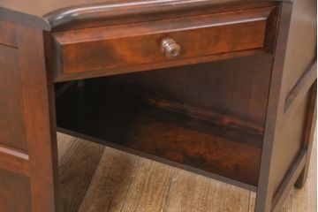 中古　北海道民芸家具　こだわりのお部屋づくりにおすすめなコーナーデスク(ワークデスク、机、在宅ワーク、在宅用)(R-051642)