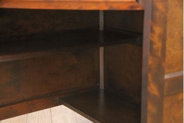 中古　北海道民芸家具　こだわりのお部屋づくりにおすすめなコーナーデスク(ワークデスク、机、在宅ワーク、在宅用)(R-051642)