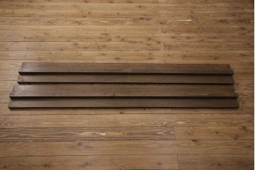 ビンテージ　神戸洋家具　永田良介商店　ヘッドボードのデザインがお洒落な木製ベッド(シングルベッド、マットレス、ヴィンテージ)(R-051648)