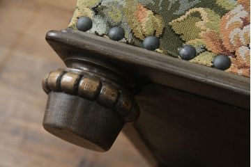 中古　神戸洋家具　永田良介商店　ゲンコツ型　最高峰!花柄ファブリックが格調高い空間を演出する3人掛けソファ(定価約150万円)(アームソファ、三人掛け、3P)(R-051654)