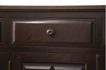 中古　北海道民芸家具　天板リメイク　和・洋どちらの空間にも合わせやすいサイドボード(キャビネット、収納棚、戸棚、サイドキャビネット)(R-051658)