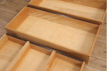 中古　松本民芸家具　天板リメイク　落ち着いた大人の空間づくりに活躍するローチェスト(和タンス、サイドボード、ローボード、引き出し)(R-051660)