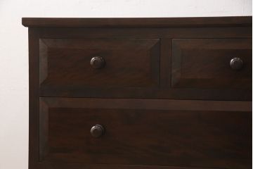 中古　松本民芸家具　天板リメイク　落ち着いた大人の空間づくりに活躍するローチェスト(和タンス、サイドボード、ローボード、引き出し)(R-051660)
