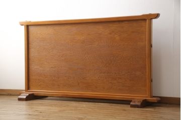 中古　最高級!!　屋久杉無垢材　屋久杉らしい杢目を堪能できる、笹杢一枚板の大振りな衝立(つい立て、パーテーション、仕切り)(R-051662)