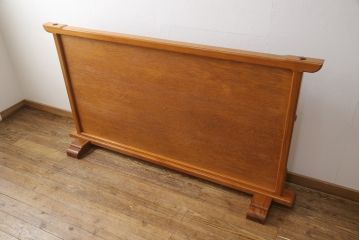 中古　最高級!!　屋久杉無垢材　屋久杉らしい杢目を堪能できる、笹杢一枚板の大振りな衝立(つい立て、パーテーション、仕切り)(R-051662)