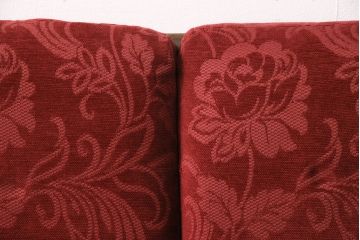 ヴィンテージ家具　ERCOL(アーコール)　艶やかなカラーが目を引くスツール(オットマン)付きビンテージ二人掛けソファ(アームソファ)(R-051667)