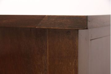 ヨーロッパヴィンテージ　スペイン家具　真鍮の飾り金具が個性あふれる、マホガニー材のレザートップデスク(机、在宅ワーク、在宅用テーブル)(R-051677)