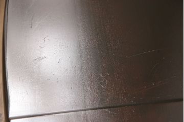 中古　北海道民芸家具　希少な絶版品!　滑らかな木肌が上品な印象を醸し出す高座卓ダイニングセット(ダイニングテーブル、4人掛け、ダイニングチェア4脚、板座チェア、食卓)(R-051680)