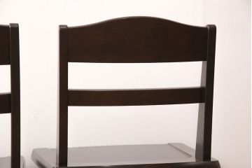 中古　北海道民芸家具　希少な絶版品!　滑らかな木肌が上品な印象を醸し出す高座卓ダイニングセット(ダイニングテーブル、4人掛け、ダイニングチェア4脚、板座チェア、食卓)(R-051680)