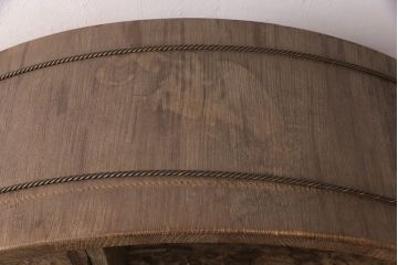 和製ビンテージ　民芸家具　総桐材　まるでオブジェのような凝った作りが魅力的な丸型茶棚(飾り棚、茶箪笥、水屋箪笥、収納棚、ヴィンテージ家具)(R-051684)