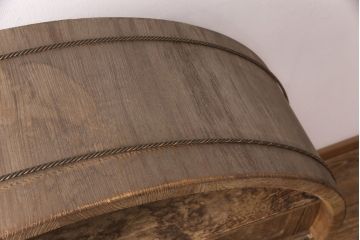 和製ビンテージ　民芸家具　総桐材　まるでオブジェのような凝った作りが魅力的な丸型茶棚(飾り棚、茶箪笥、水屋箪笥、収納棚、ヴィンテージ家具)(R-051684)