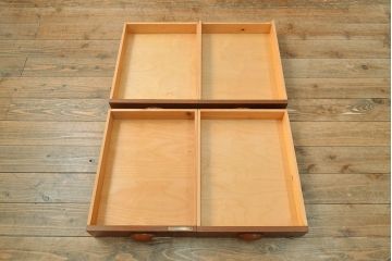 ビンテージ家具　デンマーク　チーク材　北欧スタイルの空間づくりにおすすめのデスク&チェアセット(ワークデスク、片袖机、椅子、ヴィンテージ)(R-051687)