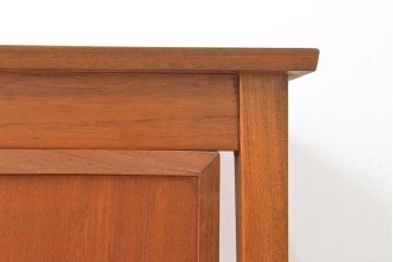 ビンテージ家具　デンマーク　チーク材　北欧スタイルの空間づくりにおすすめのデスク&チェアセット(ワークデスク、片袖机、椅子、ヴィンテージ)(R-051687)