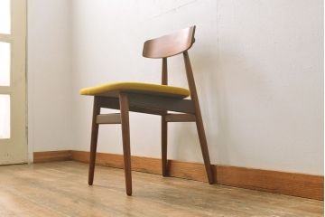 ビンテージ家具　デンマーク　チーク材　北欧スタイルの空間づくりにおすすめのデスク&チェアセット(ワークデスク、片袖机、椅子、ヴィンテージ)(R-051687)