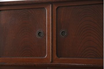 中古　美品　国産　引き出しいっぱいの珍しい2段重ね茶箪笥(キャビネット、茶棚、収納棚、戸棚)(R-051700)