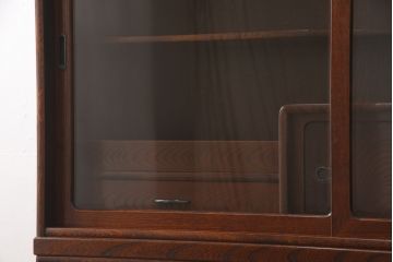 中古　美品　国産　引き出しいっぱいの珍しい2段重ね茶箪笥(キャビネット、茶棚、収納棚、戸棚)(R-051700)