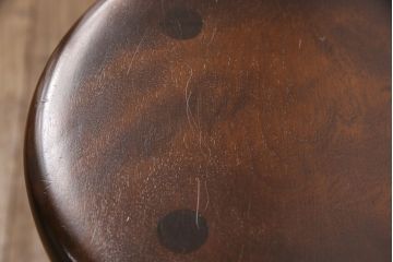 
中古　美品　松本民芸家具　花台としても活躍する温もりあふれる四脚スツール(椅子、花台)(R-051703)
