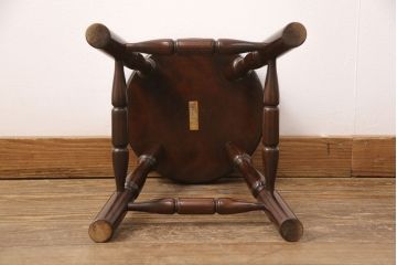 
中古　美品　松本民芸家具　花台としても活躍する温もりあふれる四脚スツール(椅子、花台)(R-051703)